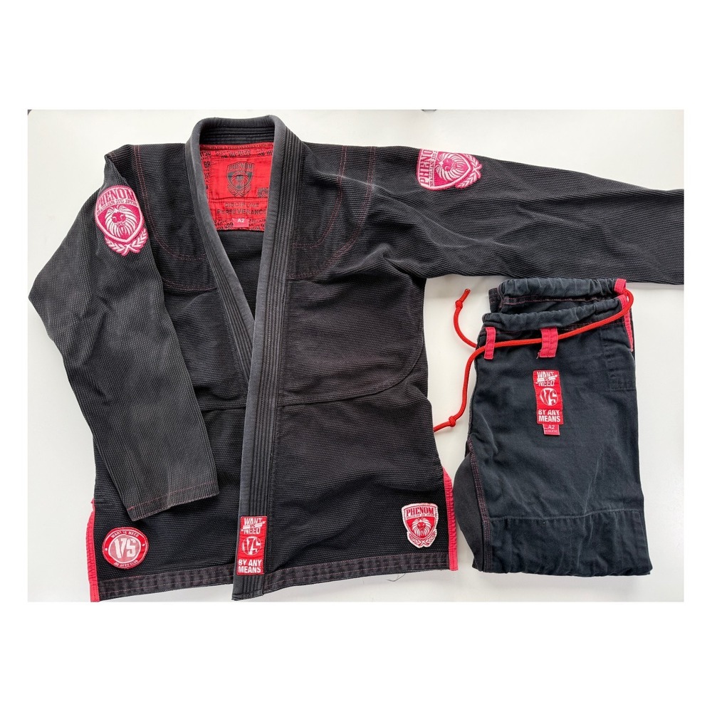 PHENOM Brazilian Jiu Jitsu Gi Uniform Kimono Top/Pant A2 Athletic‎ Black Thick